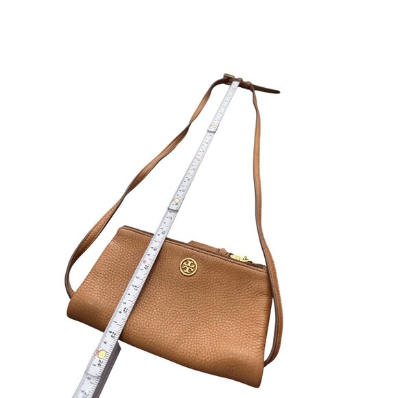 Tory Burch Womens Brown Pebbled Leather Crossbody Handbag SKU 8635 - Picture 14 of 16